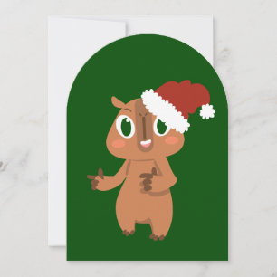 Invitation charmant noël capybara santa claus