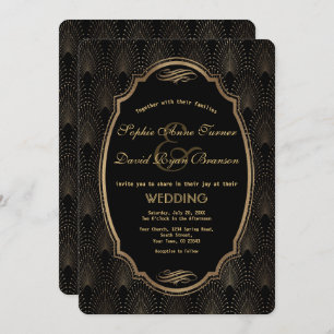 Invitation Charmant Roaring 20s Great Gatsby Art Déco Mariage
