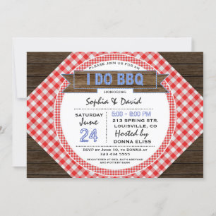 Invitation Charmant Rustique En vichy I DO BBQ Couples Douche