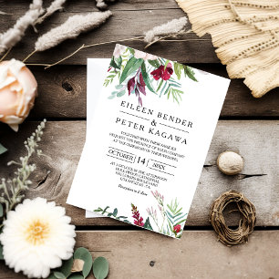 Invitation Charmant Tropical Floral et Mariage de verdure