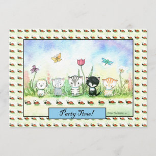 Invitation charmante et fantaisiste de chaton, chi