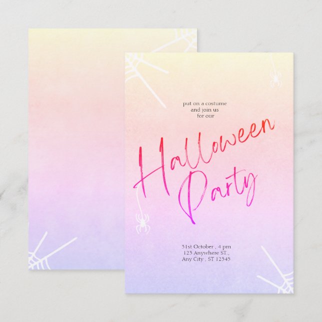 Invitation Charmante Halloween (Devant / Derrière)