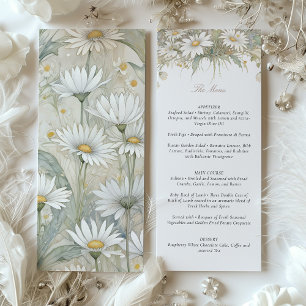 Invitation Charmante Mariage de marguerite sauvage Menu Flore