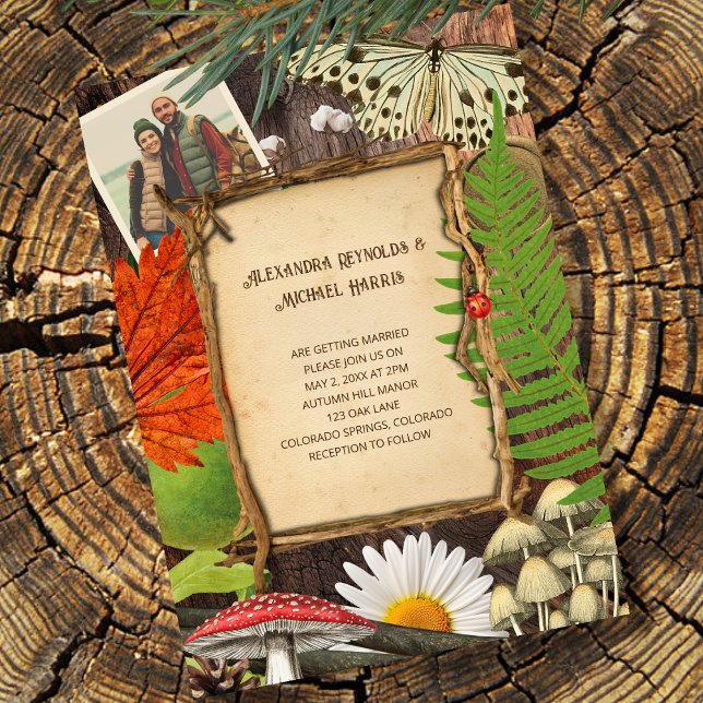 Invitation Charmante nature rustique boisée inspirée (Créateur téléchargé)