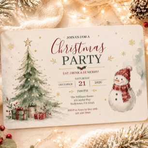 Invitation charmante pour une fête de Noël à l'aqu