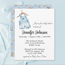 Charmants Blue Jean Vintage Garçon Baby Shower