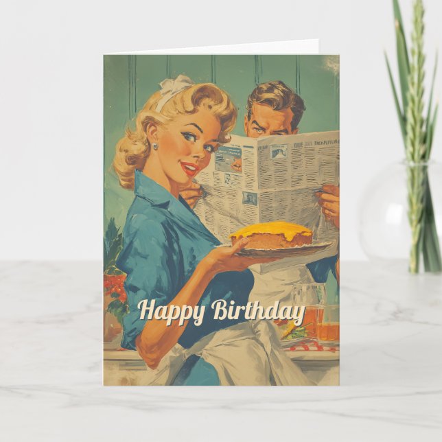 Invitation Charme à tarte rétro et papier (Devant)