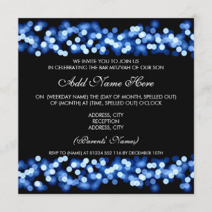 Invitation Charme bleu de Mitzvah Hollywood de barre