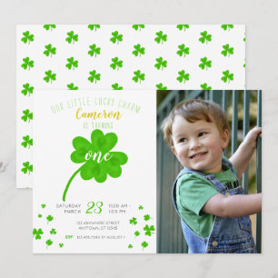 Invitation Charme chanceux, anniversaire de la fête du One St