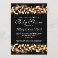 Charme élégant de Hollywood d'or de baby shower