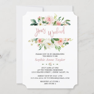 Invitation Charme Floral Rose Gold Bachelorette Weekend Party