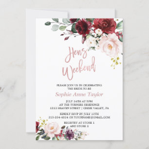 Invitation Charme Floral Rose Gold Bachelorette Weekend Party