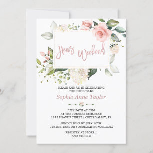Invitation Charme Floral Rose Gold Bachelorette Weekend Party