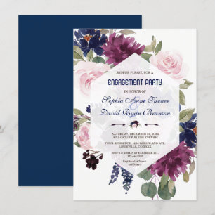 Invitation Charme Lavande Purple Floral Engagement Party