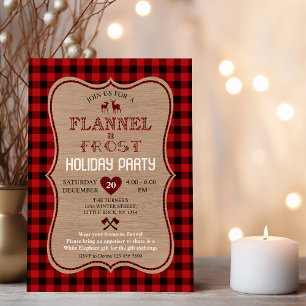 Invitation Charme Lumberjack Flannel et Frost Fête