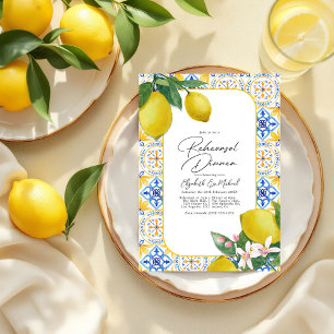 Invitation Charme méditerranéen Citron Dîner de répétition it