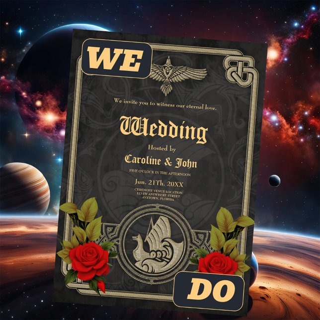 Invitation Charme mystique viking avec des noeuds celtiques é (Créateur téléchargé)