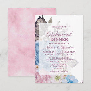 Invitation Charme Parisien Floral Repas de Répétition de Mari