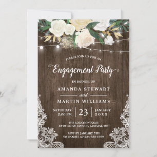 Invitation Charme Rustique Floral String Lights