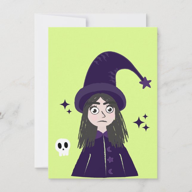 Invitation Charming Angry Cute Witch (Devant)