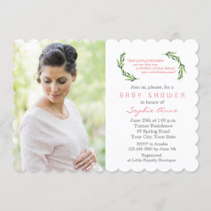 Invitation Charming Branches d'olivier Baby shower photo