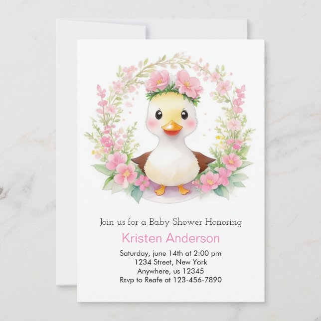 Invitation Charming Duck Parade Baby shower (Devant)