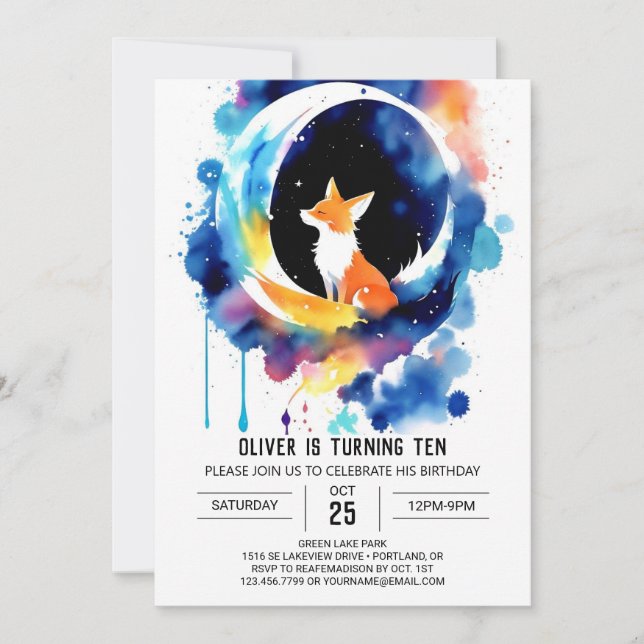 Invitation Charming Fox Tales Anniversaire (Devant)