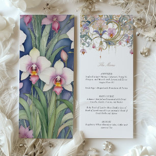 Invitation Charming Orchids Mariage Menu délicieux Pastel