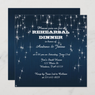 Invitation Charming Star Struck Mariage   bleu marine