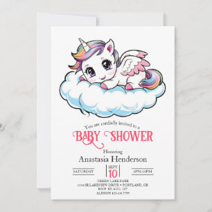Invitation Charming Sweet Unicorn Baby shower