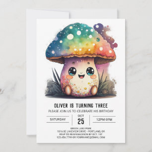 Invitation Charming Toadstool Editable Anniversaire Invitatio