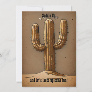 Invitation Charming Vintage Cactus