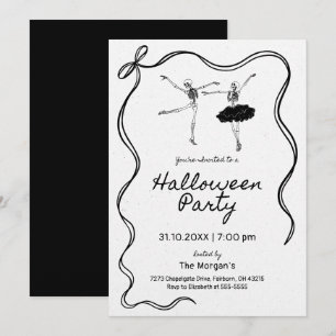 Invitation Charpente de mâchoire de la main de Whimsical Skel
