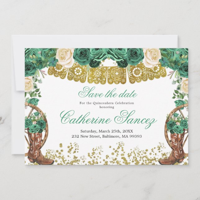 Invitation Charra, Chasseur Vert Occidental Sauvez La Date (Devant)