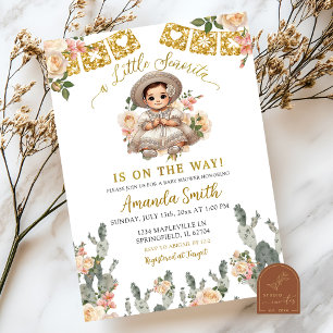 Invitation Charra Ivory Roses Señorita Sur Le Chemin Baby sho
