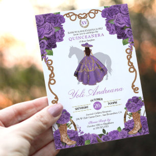 Invitation Charra Vestidos Quinceañera de l'ouest violet clai