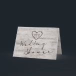Invitation Charrettes sculptées Wedding shower de Rustic Coup<br><div class="desc">Chardons sculptés Bois de bouleau rustique avec gris vieilli & off Gris blanc écorce de bouleau, et une patine en détresse look patiné. Cette conception de bois récupéré comprend les initiales du couple gravées dans la forme du coeur de l'arbre. En outre, typographie en détresse pays polices chic, ainsi qu'une...</div>
