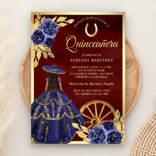 Invitation Charro Burugundy Quinceanera