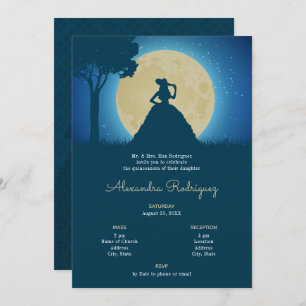 Invitation Charro Silhouette avec Lune Quinceanera