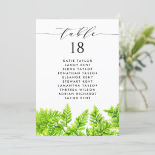 Invitation Chartreuse Green Fern Feuilles Table Plan Mariage