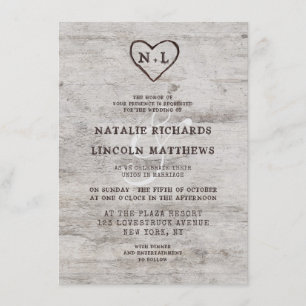 Invitation Chartreuse sculptée Mariage de bois de bouleau rus