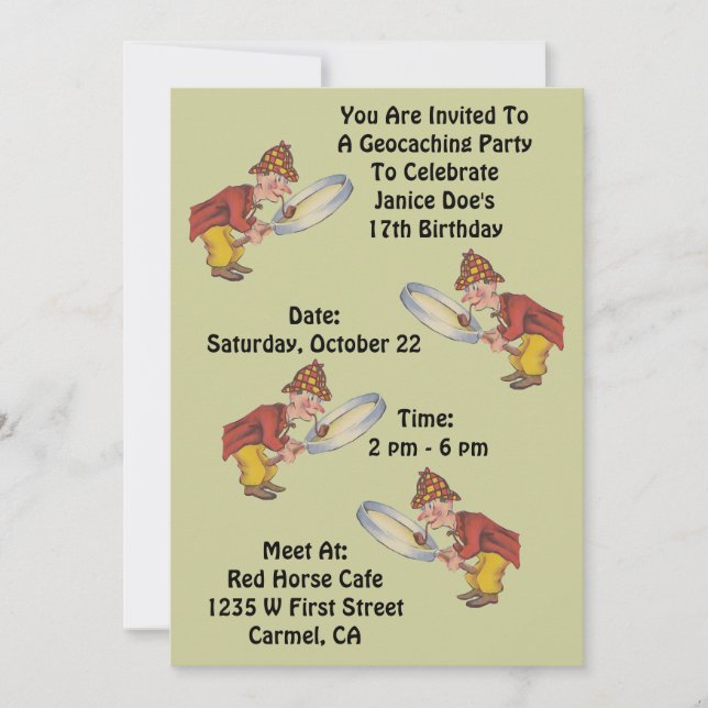 Invitation Chasse à Sherlock d'invitation de partie de (Devant)