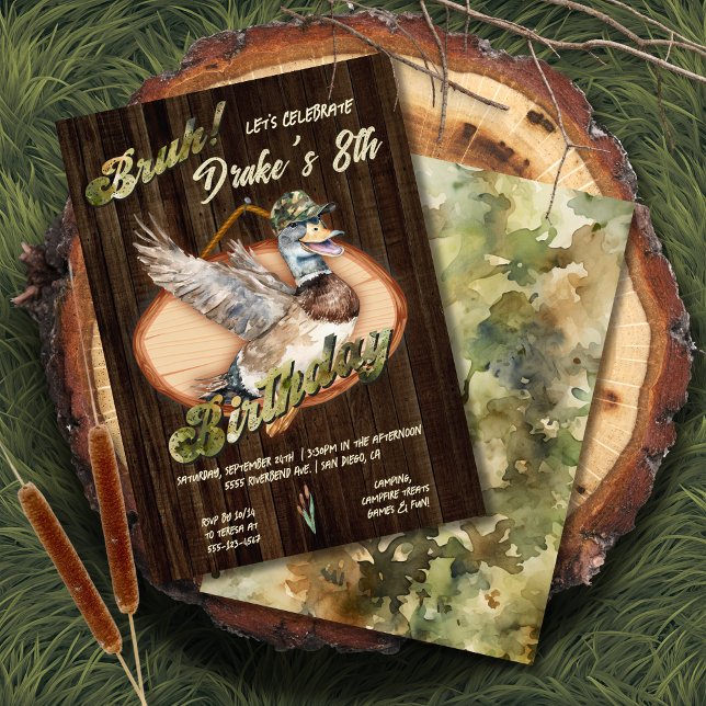 Invitation Chasse au canard Bruh Campout d'anniversaire (Créateur téléchargé)