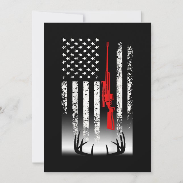 Invitation Chasse au cerf Chasse au drapeau américain (Devant)
