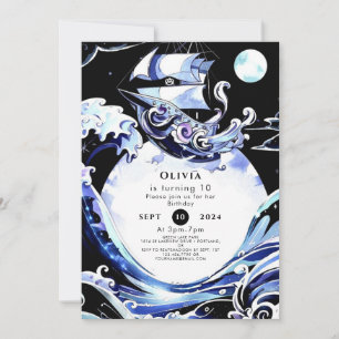 Invitation Chasse au trésor Boho Pirate Anniversaire