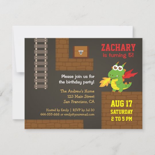 Invitation Chasse Au Tresor Dragon Fete D Anniversaire Du J Zazzle Fr