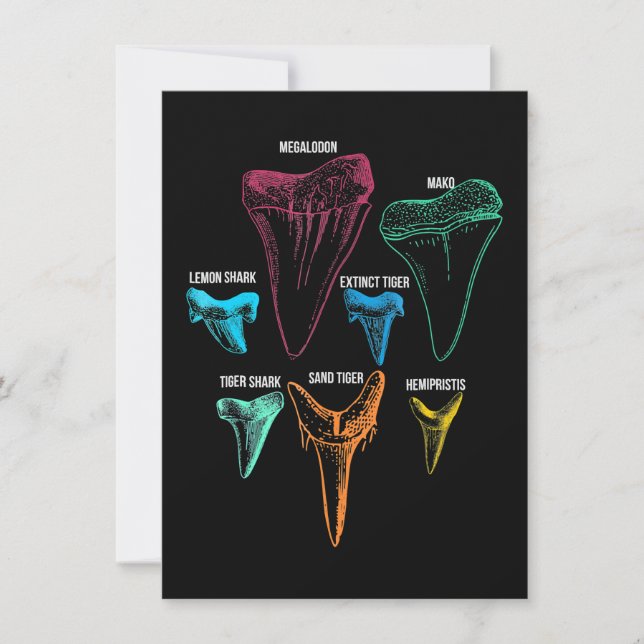 Invitation Chasse aux dents de requin - Cadeaux de requin fou (Devant)
