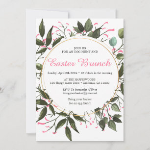 Invitation Chasse aux oeufs de brunch de pâques à l'aquarelle