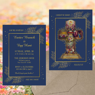 Invitation Chasse aux oeufs de Brunch de Pâques chrétienne re