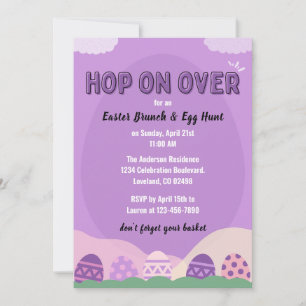 Invitation Chasse aux oeufs de lapin de Pâques et Brunch du d